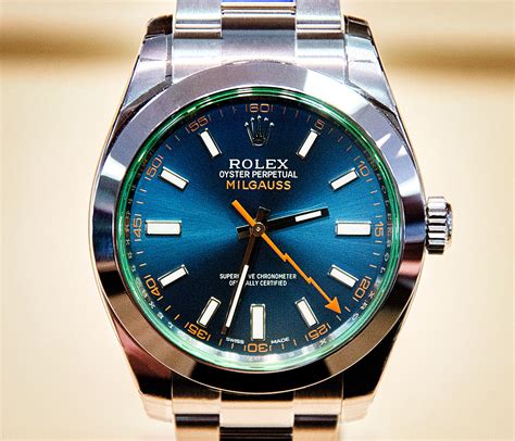 rolex milgauss blue price|rolex milgauss blue face.